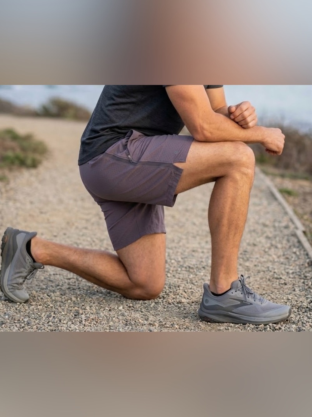 Lululemon Men’s Perforated Pace Breaker Athletic Shorts Dusty Violet Size Mefium